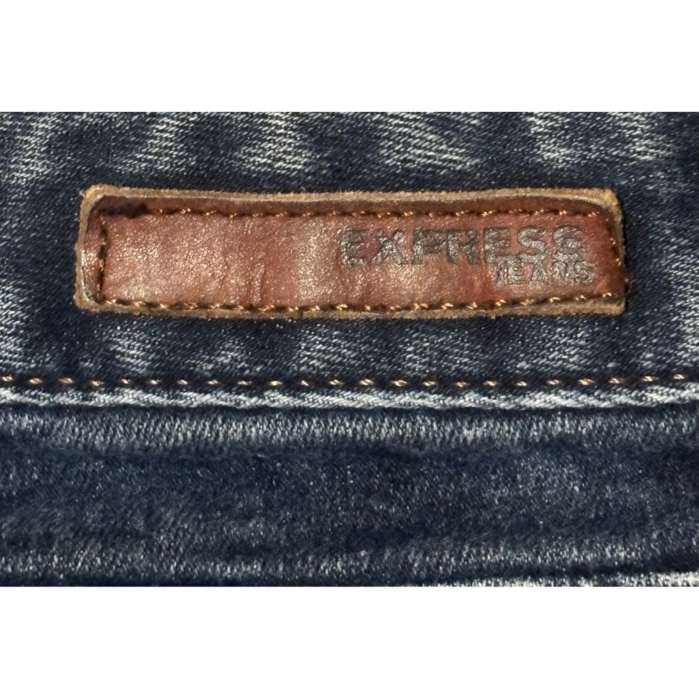 EXPRESS Jeans Barely Boot Stella Low Rise Dark Wash Denim Women's Size 12R - Picture 3 of 8